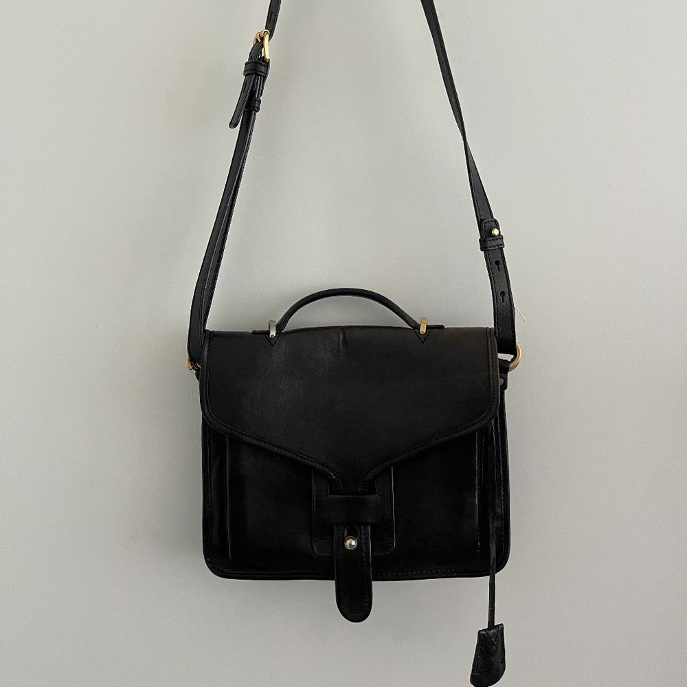 Opening Ceremony 3 Zipper Leather Satchel Purse